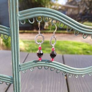 Elegant Silver and Black Earrings